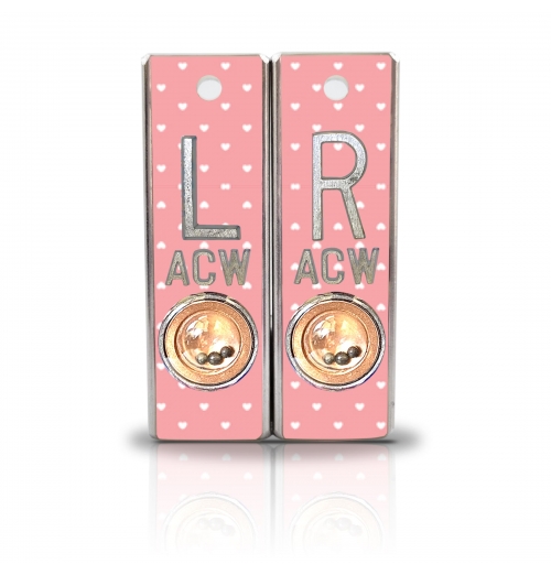Aluminum Position Indicator X Ray Markers- Pink Hearts Graphic Pattern